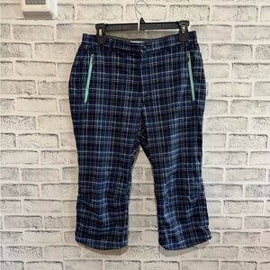 Women’s Columbia blue plaid print capri short pants size XL